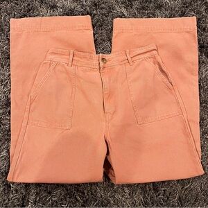 🌸FRYE PEACH WIDE LEG ANKLE CROPPED CANVAS PANTS SIZE 28/6🌸